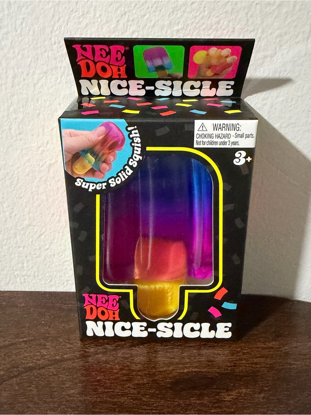 NeeDoh Nice-Sicle Super Solid Squish Toy - Pink, Purple, Blue, Yellow